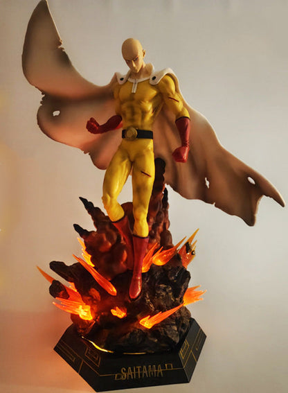 One Punch Man figure Saitama teacher luminous anime model statue ornaments