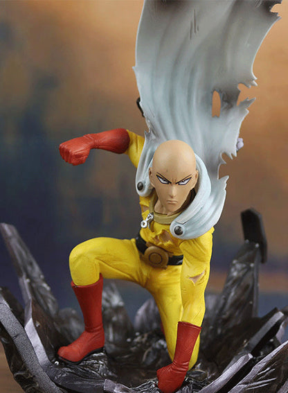 One Punch Man Figure Saitama Bald Cape Anime Model Statue Ornament