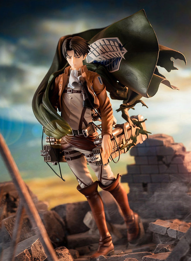 Attack on Titan Figure Cloaked Captain Levi Standing Anime Model Statue Ornament