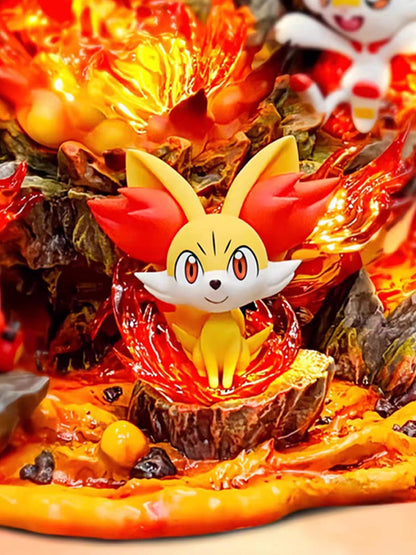 Pokémon Fire Series Family Bucket Anime Peripheral Model Statue Ornaments