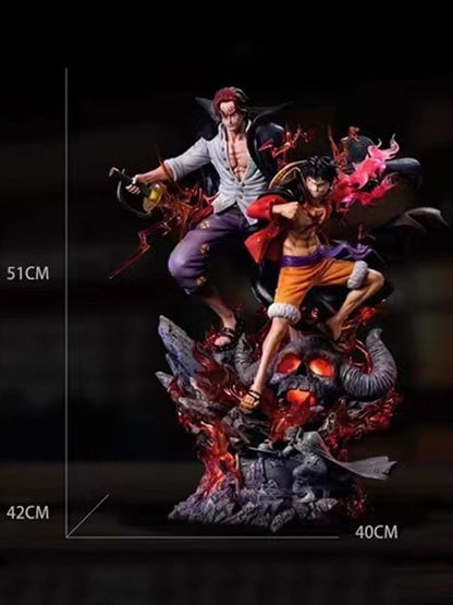 One Piece Figure Inheritance and Bonds Luffy Shanks Figure Anime Model Statue Ornaments