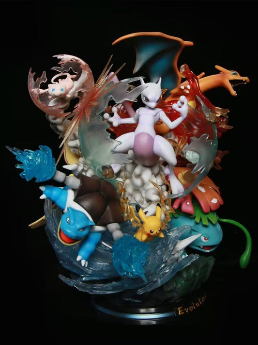 Pokémon Figure Mewtwo Strikes Back Charizard Pikachu Anime Peripheral Model Statue Ornaments