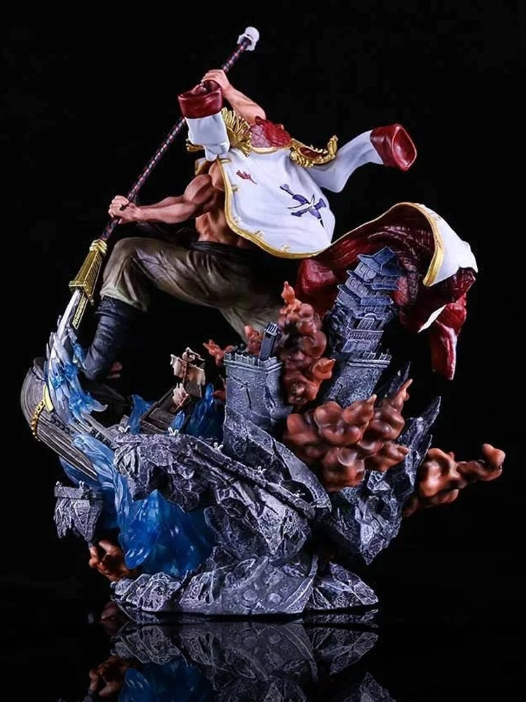 One Piece Figure Four Emperors Whitebeard Mariner War Illuminating Figure Anime Model Statue Ornaments