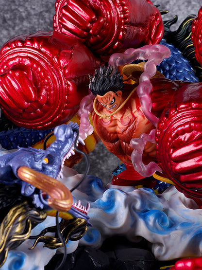 One Piece Figure Onigashima Final Battle Kaido Wano Country Fourth Gear Luffy VS Kaido Figure Anime Model Statue Ornament