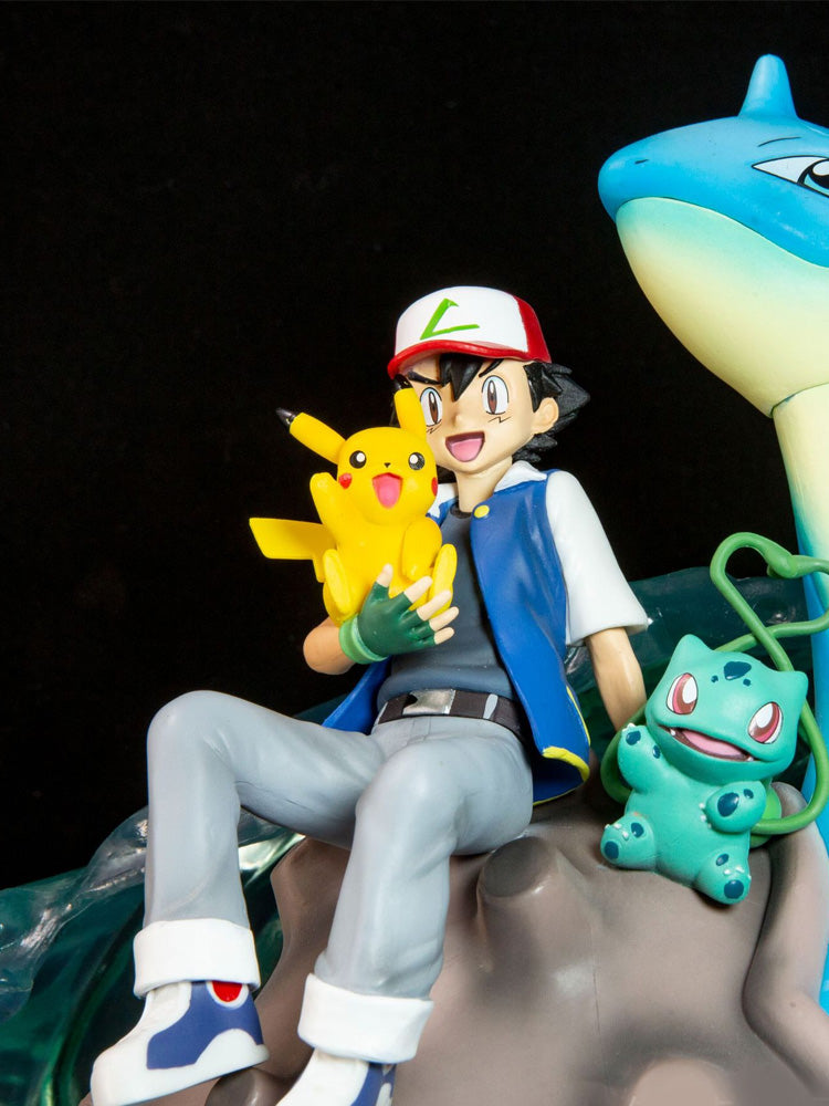 Pokémon Figures Ash Ketchum Dragonite and the Big Three Anime Peripheral Model Statue Ornaments