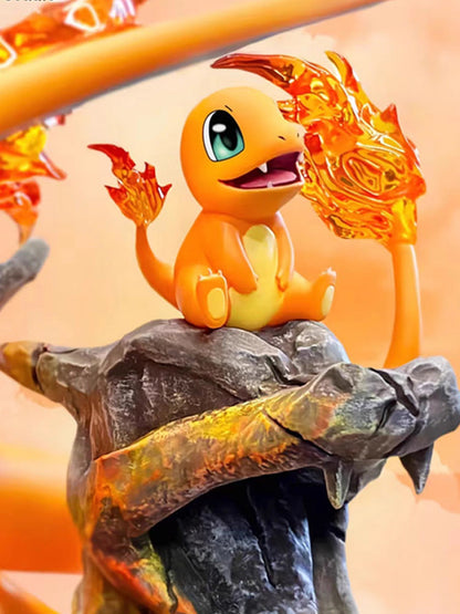 Pokémon Fire Series Family Bucket Anime Peripheral Model Statue Ornaments