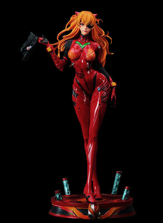 Neon Genesis Evangelion Asuka figure, beautiful girl anime model statue ornament