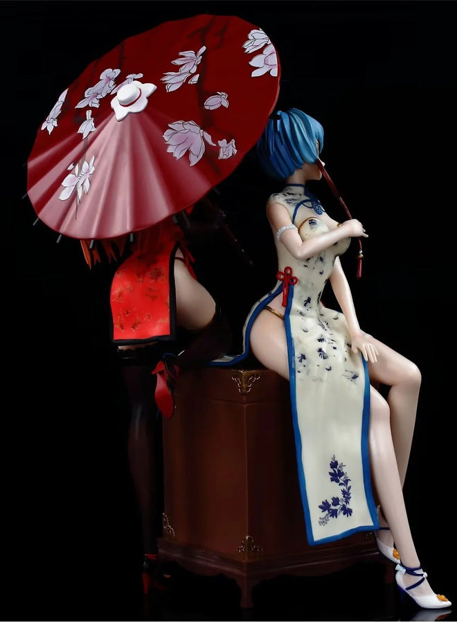 Neon Genesis Evangelion Figure Ayanami Rei Asuka Cheongsam Anime Model Statue Ornaments