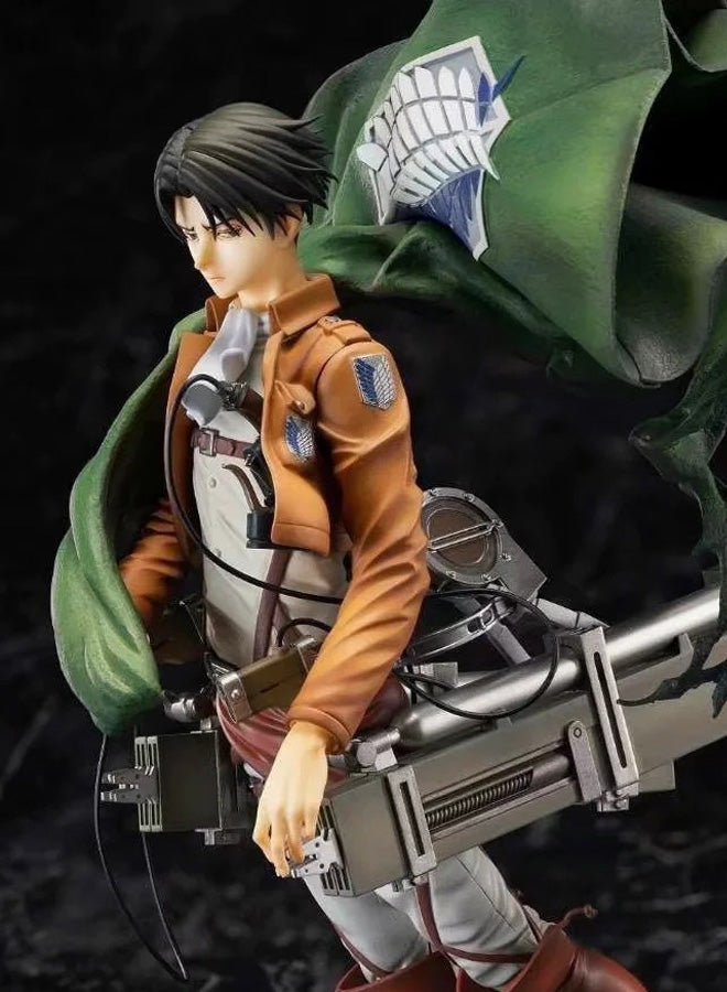 Attack on Titan Figure Cloaked Captain Levi Standing Anime Model Statue Ornament