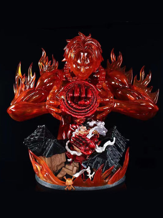 One Piece Figure: Ace and Luffy in the Final Battle at the Top Figure Anime Model Statue Ornament