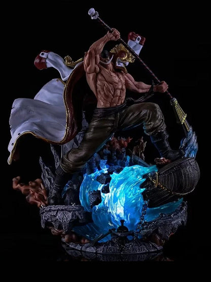 One Piece Figure Four Emperors Whitebeard Mariner War Illuminating Figure Anime Model Statue Ornaments