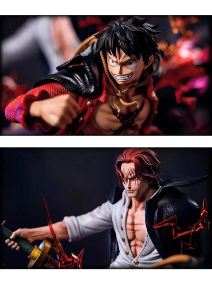 One Piece Figure Inheritance and Bonds Luffy Shanks Figure Anime Model Statue Ornaments