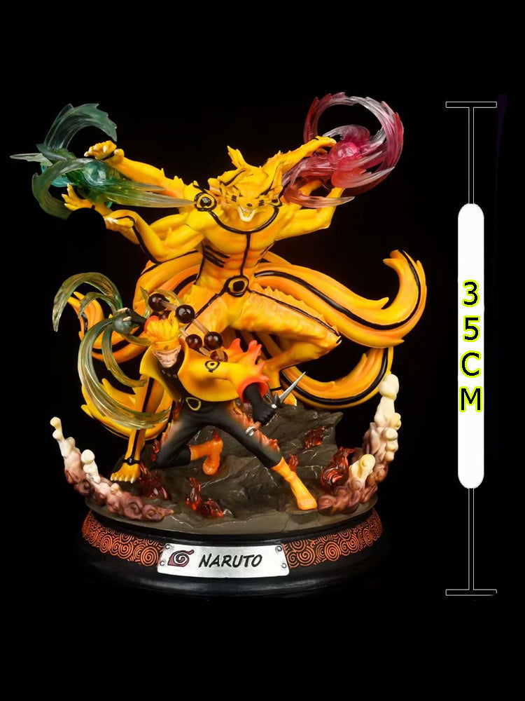 Naruto figure Nine-tailed Fox Naruto Uzumaki Naruto luminous figure anime model statue ornaments