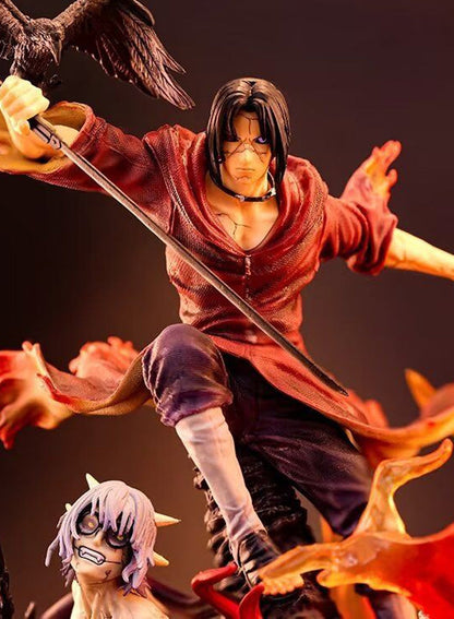 Naruto action figure, burning wind itachi anime model statue ornament