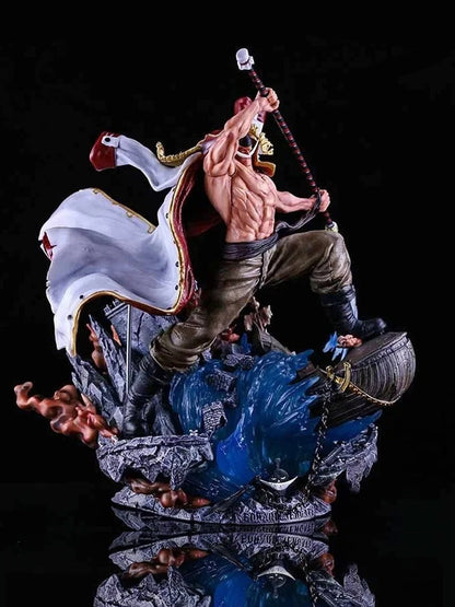 One Piece Figure Four Emperors Whitebeard Mariner War Illuminating Figure Anime Model Statue Ornaments