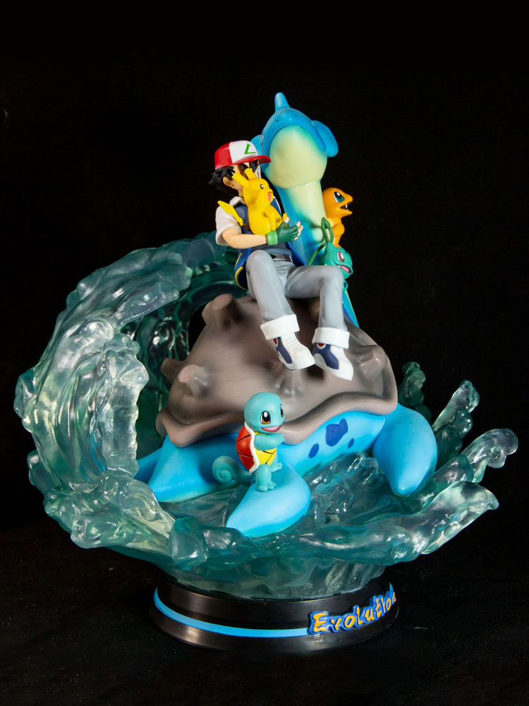 Pokémon Figures Ash Ketchum Dragonite and the Big Three Anime Peripheral Model Statue Ornaments