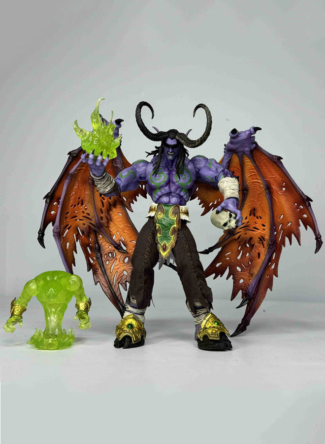 World of Warcraft Demon Hunter Illidan Stormrage Anime Model Statue Ornament