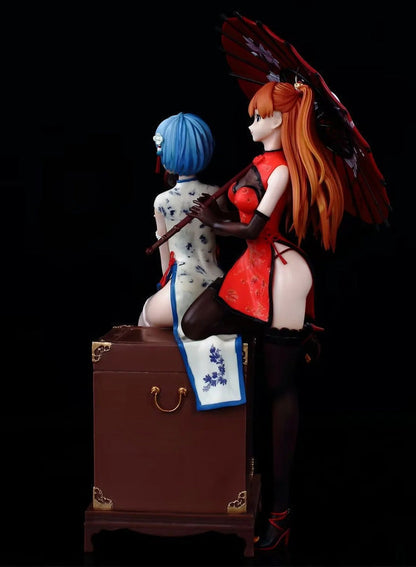 Neon Genesis Evangelion Figure Ayanami Rei Asuka Cheongsam Anime Model Statue Ornaments