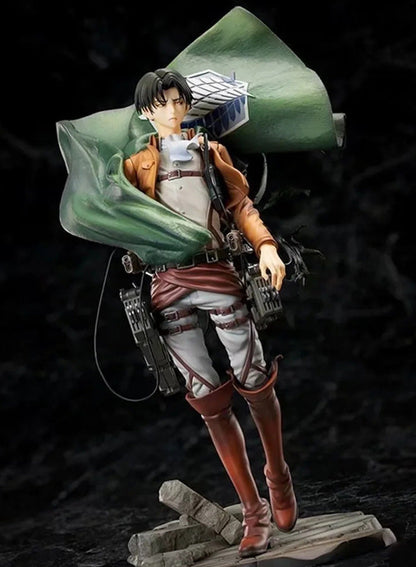 Attack on Titan Figure Cloaked Captain Levi Standing Anime Model Statue Ornament