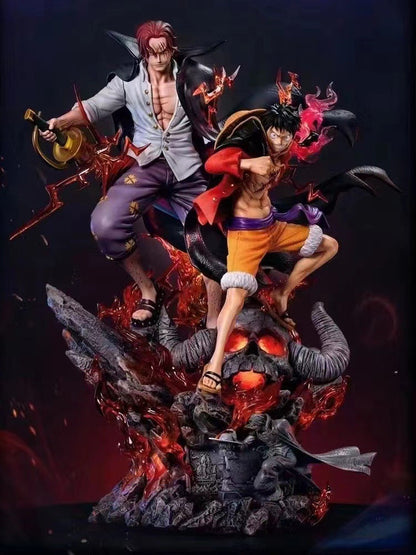 One Piece Figure Inheritance and Bonds Luffy Shanks Figure Anime Model Statue Ornaments