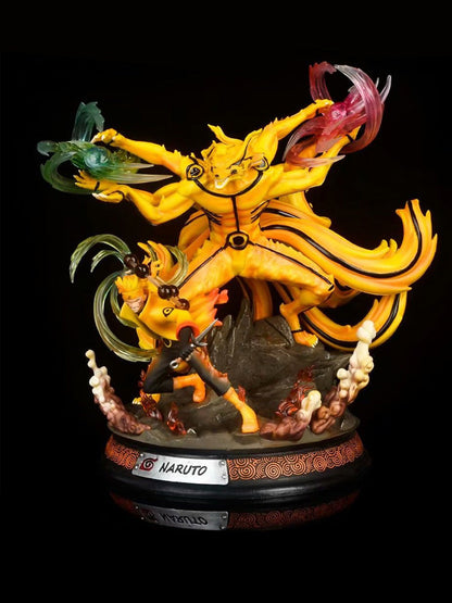 Naruto figure Nine-tailed Fox Naruto Uzumaki Naruto luminous figure anime model statue ornaments