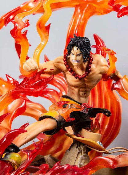 One Piece Figure Top War Fire Fist Ace Figure Anime Model Statue Ornament