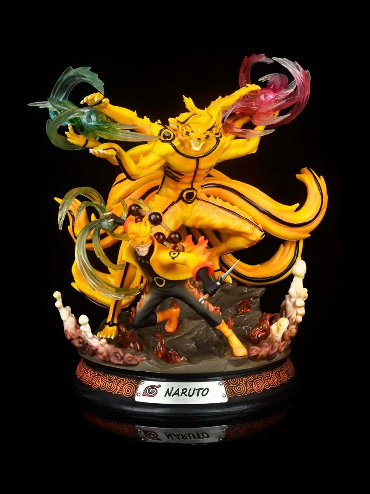 Naruto figure Nine-tailed Fox Naruto Uzumaki Naruto luminous figure anime model statue ornaments