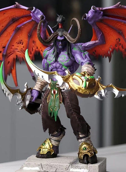 World of Warcraft Demon Hunter Illidan Stormrage Anime Model Statue Ornament