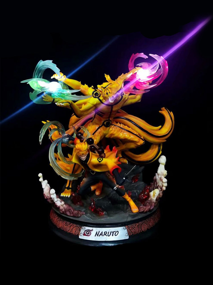 Naruto figure Nine-tailed Fox Naruto Uzumaki Naruto luminous figure anime model statue ornaments