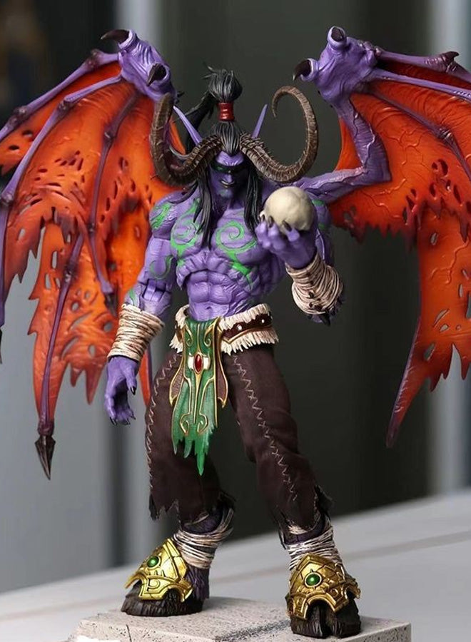 World of Warcraft Demon Hunter Illidan Stormrage Anime Model Statue Ornament