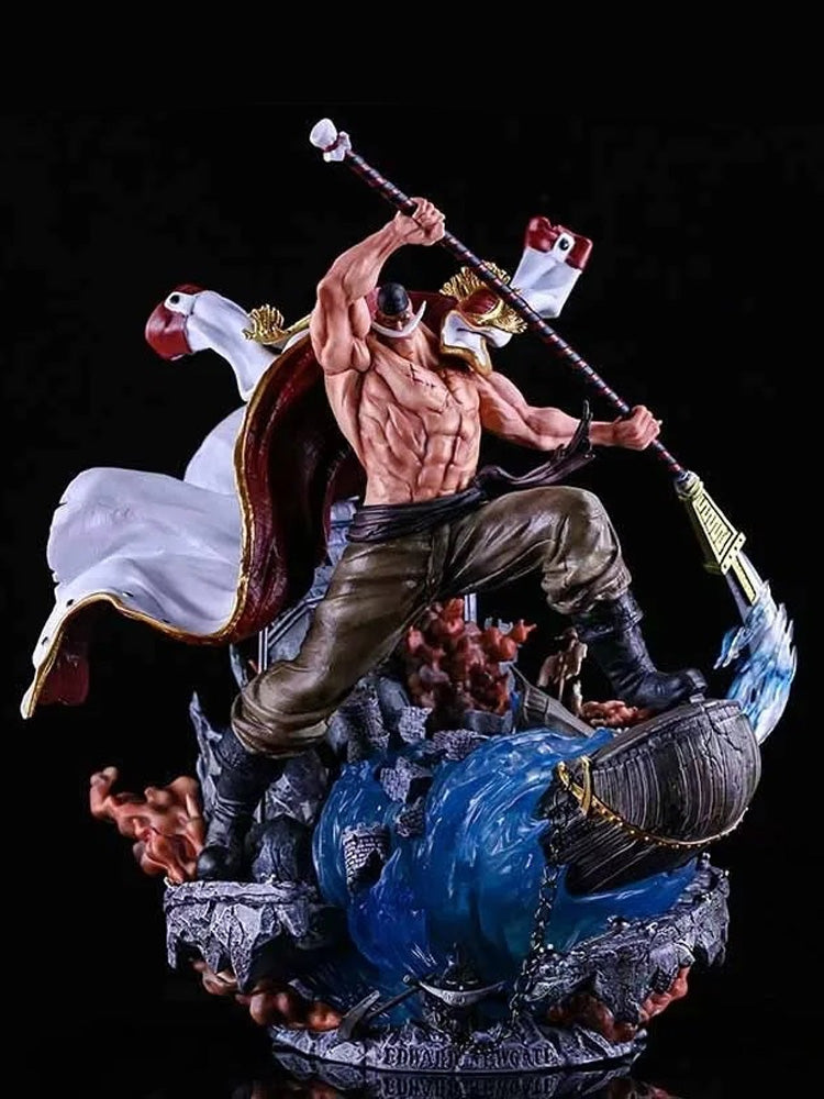 One Piece Figure Four Emperors Whitebeard Mariner War Illuminating Figure Anime Model Statue Ornaments