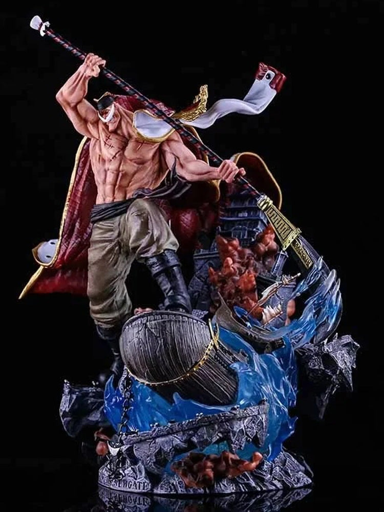 One Piece Figure Four Emperors Whitebeard Mariner War Illuminating Figure Anime Model Statue Ornaments